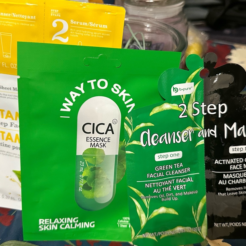 B Pure facial mask , scub, cleansing, mud/pak , all to refresh & tone your face